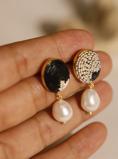 Black and White Pearl Drops