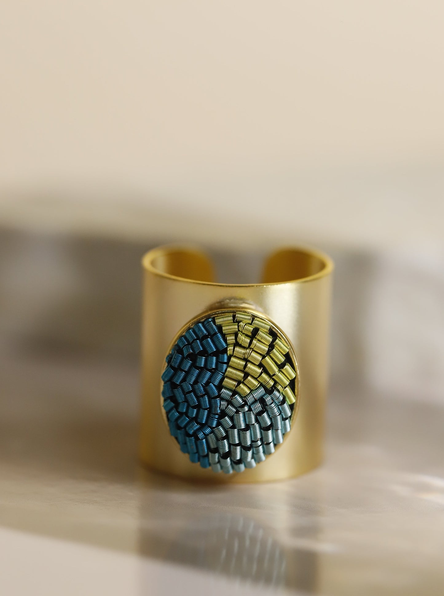 Oval Band Ring - Ocean Blues