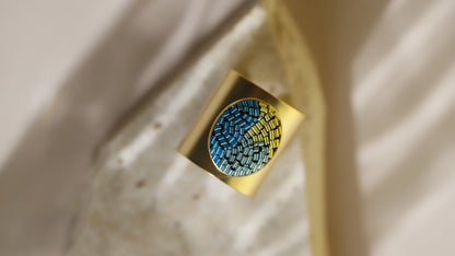 Oval Band Ring - Ocean Blues