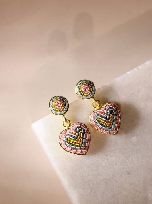 Pastel Heart Drop Earrings