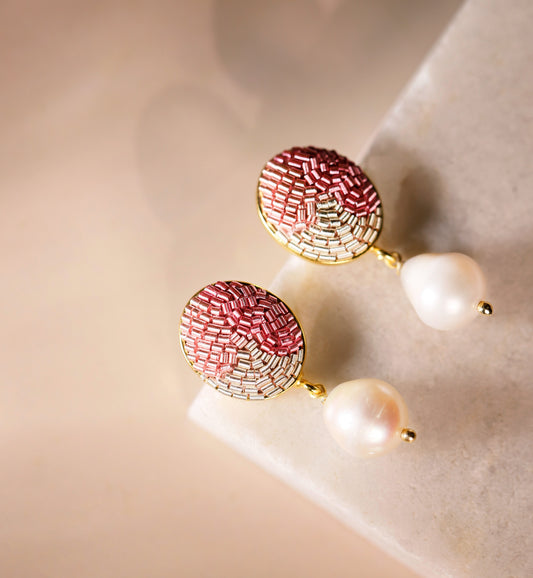 Pink and White Pearl Drops