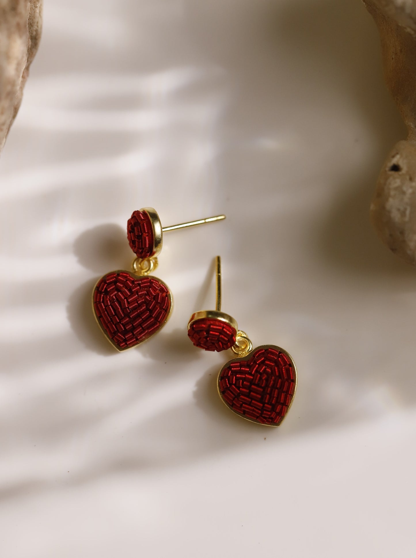 Red heart Drop Earrings