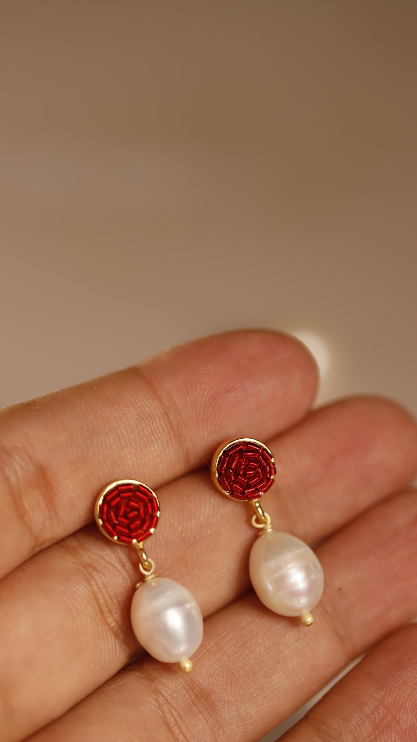 Red with Pearl Drops